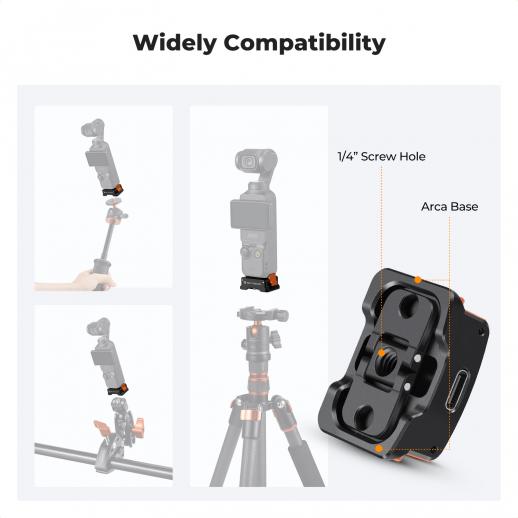 k&f Charging Adapter Base for DJI Osmo Pocket 3, Desktop Type-C Charging Dock Fit Arca-Swiss Standard, with 1/4 Screw Hole/Folding Finger, Aluminum Alloy Bracket k&f Charging Adapter Base for DJI Osmo Pocket 3, Desktop Type-C Charging Dock Fit Arca-Swiss Standard, with 1/4 Screw Hole/Folding Finger, Aluminum Alloy Bracket
